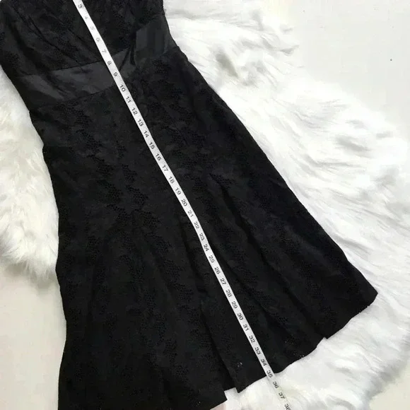 Tracy Reese Eyelet Strapless Black Dress - Picture 5 of 7